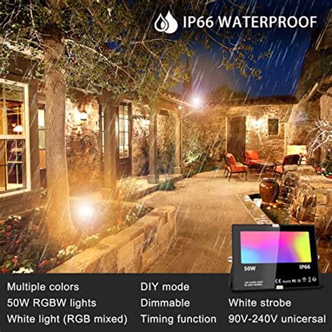 led landscape lighting amazon|MELPO Led Flood Light 500W Equivalent, RGBW .